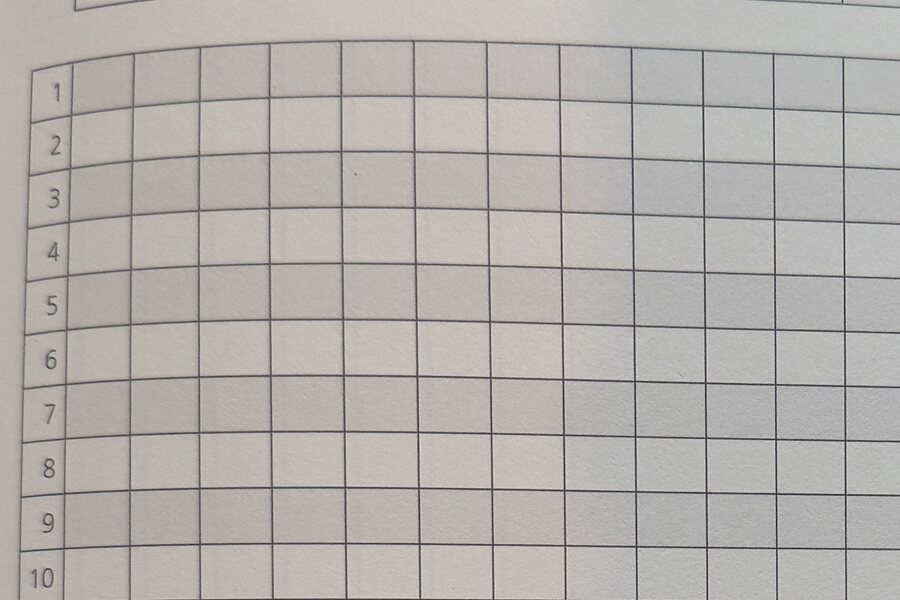 Cijfermatrix achterin de lerarenagenda: genummerde regels voor tweeëndertig leerlingen met vakjes per toets.